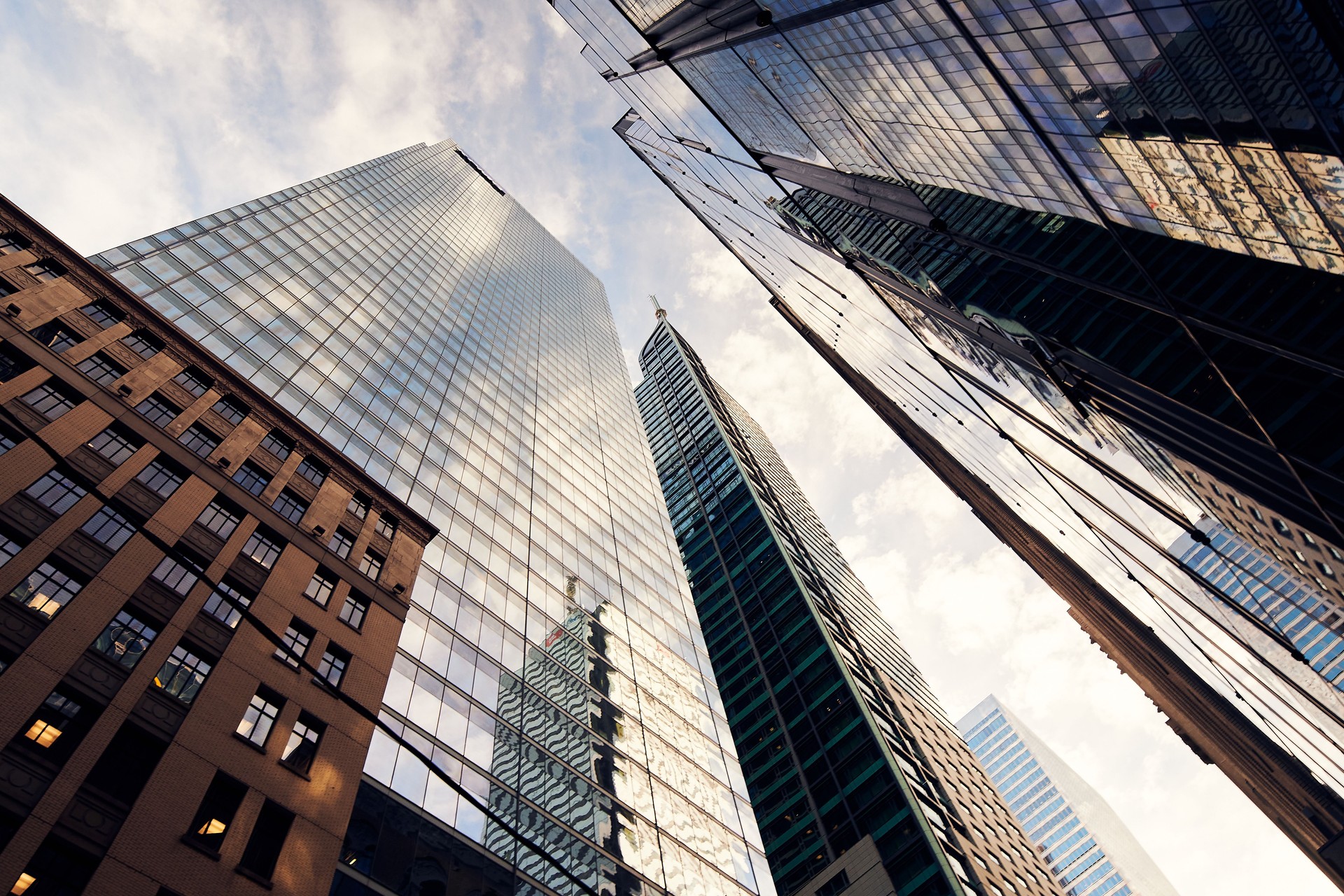 Low angle view of skyscrapers